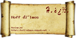 Hoff Álmos névjegykártya