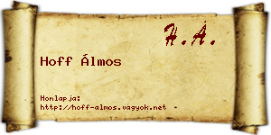 Hoff Álmos névjegykártya